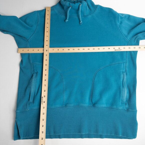 Duluth Trading Co Souped Up Funnel Neck Sweatshirt Womens Large Teal Blue 29715 - Picture 4 of 16